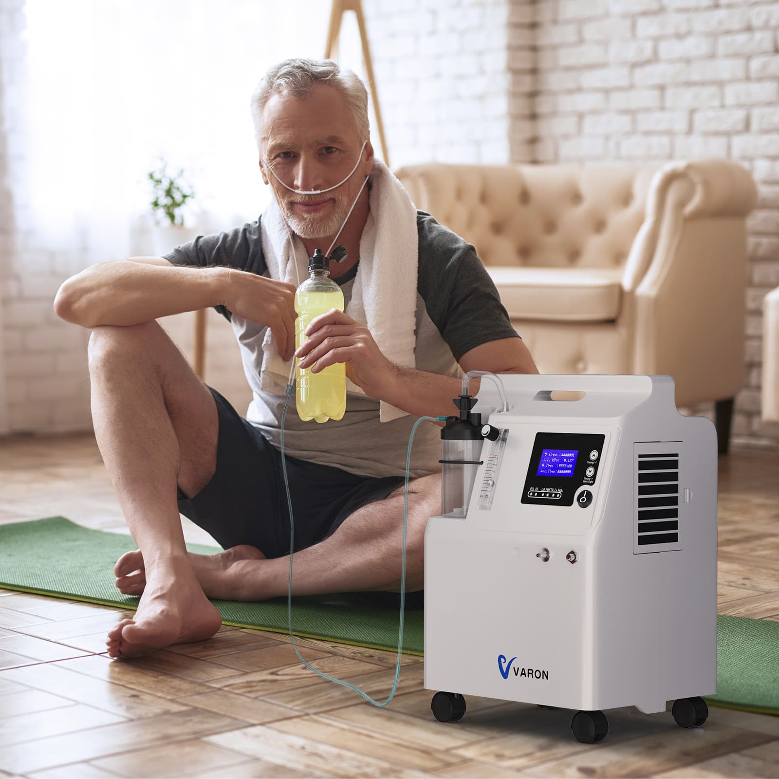 Varon 5L Oxygen Concentrator FDA Approved Continuous Flow Home Oxygen Concentrator Serene 5 with 2-in-1 Nebulization and 24H/7D Operation