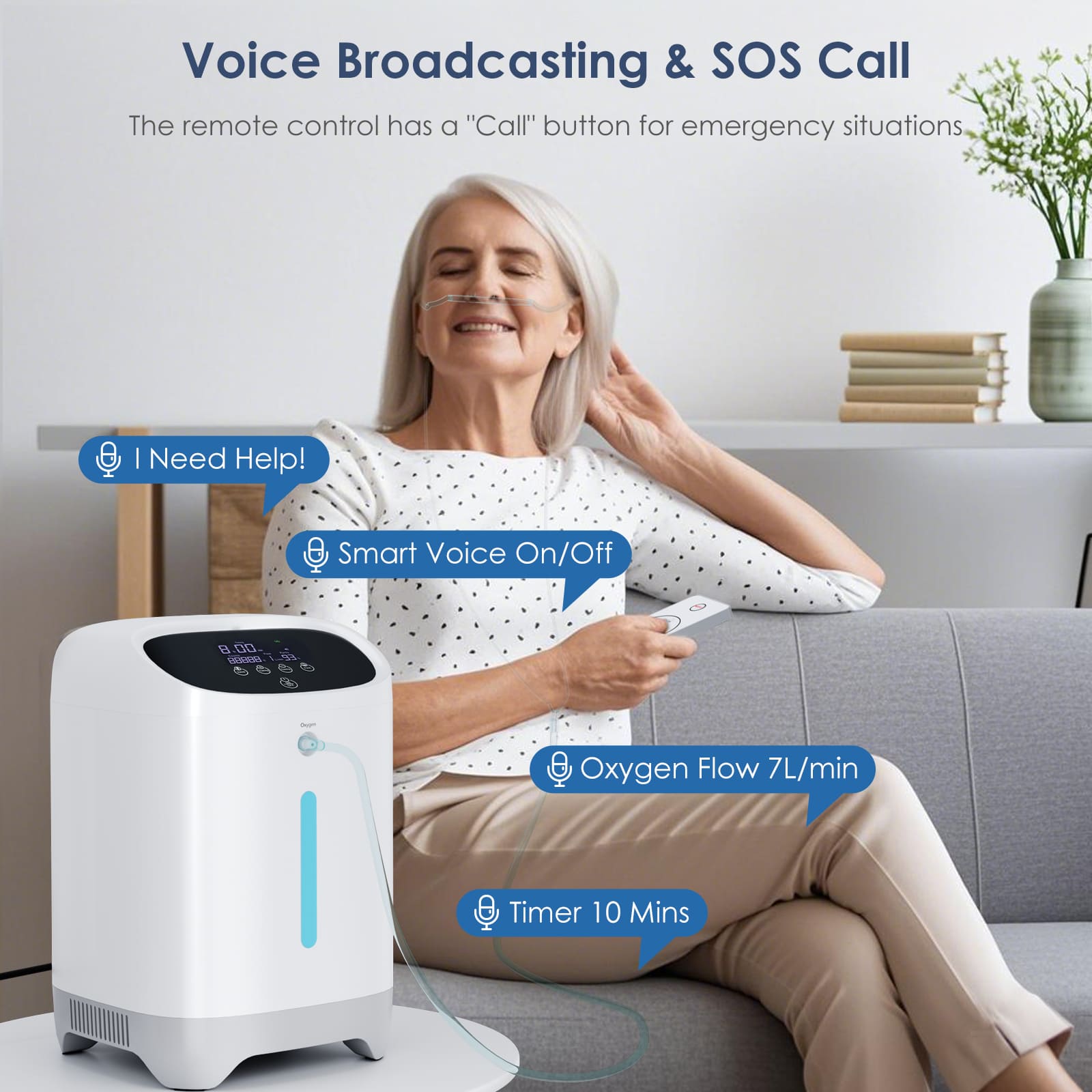 1-7L/min Home Oxygen Concentrator 118W