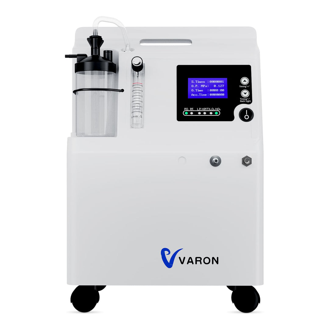 Varon Oxygen Concentrator Medical Grade Stable 93% Oxygen Purity at 0.5-5L/min Continuous Flow Serene 5L for Home Use
