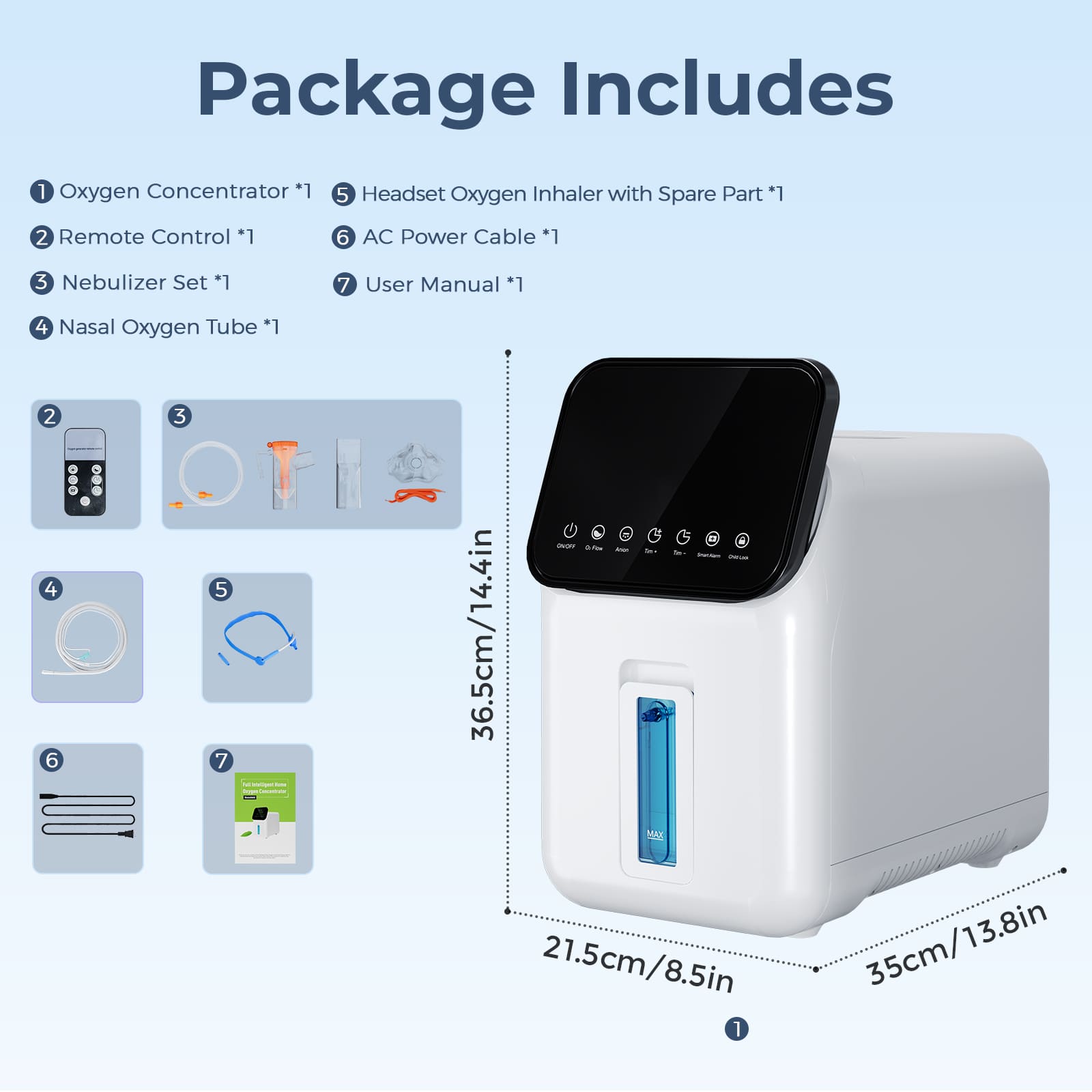 1-7L/min Home Oxygen Concentrator YK608A