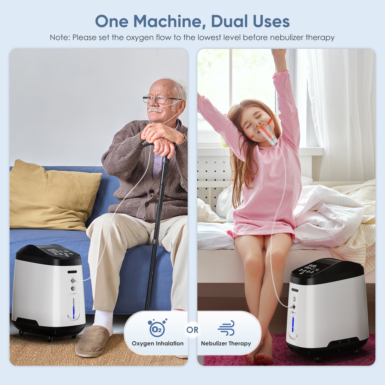 1-8L/min Adjustable Oxygen Concentrator 105W Pro for Home Use