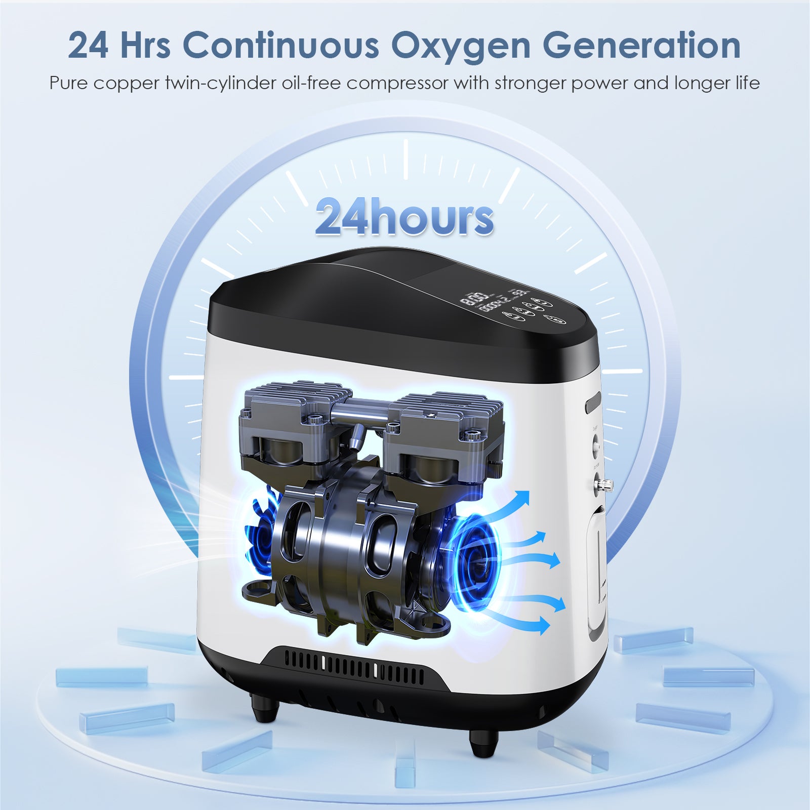 1-8L/min Adjustable Oxygen Concentrator 105W Pro for Home Use