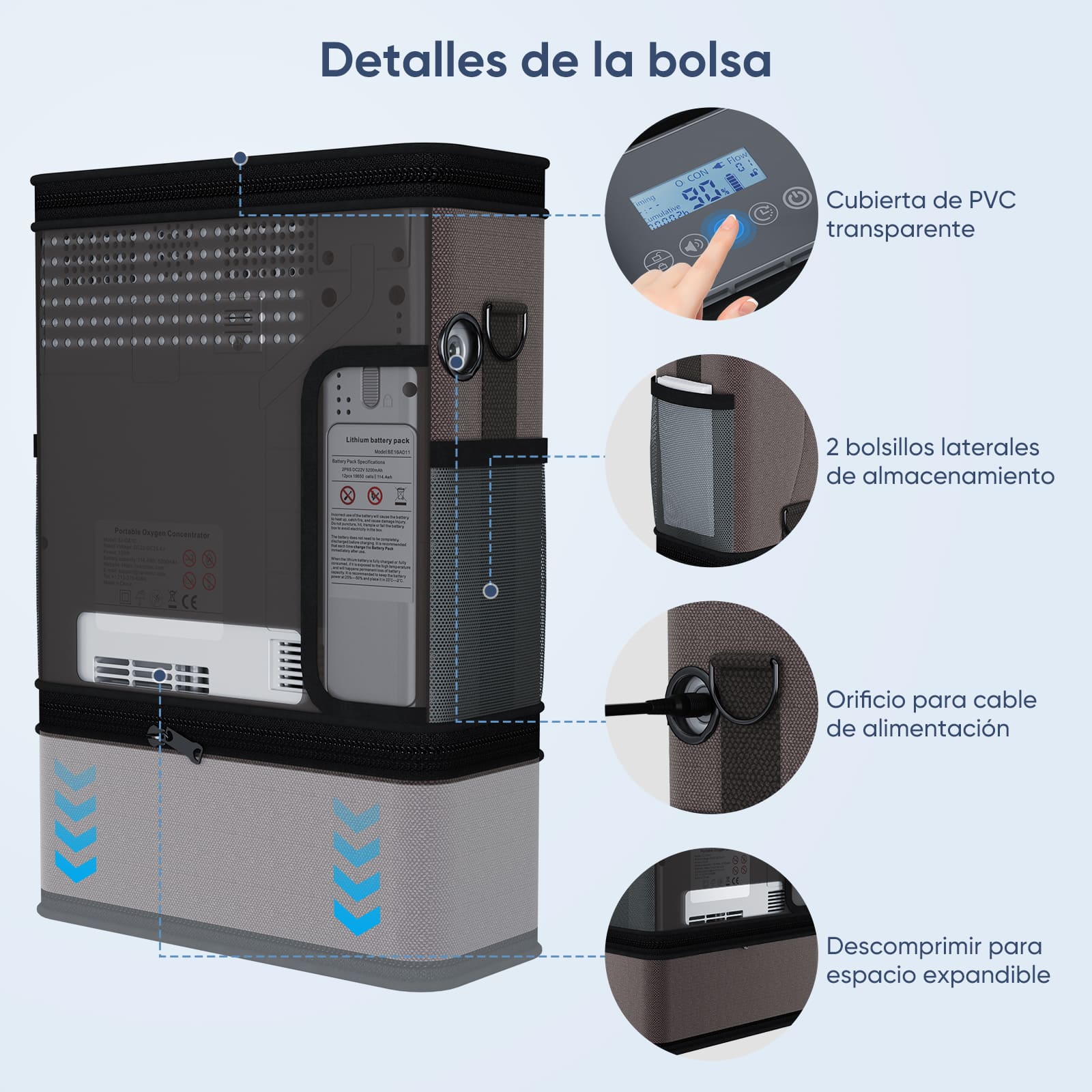 VARON Concentrador de Oxígeno Portátil 1-6L/min NT-06