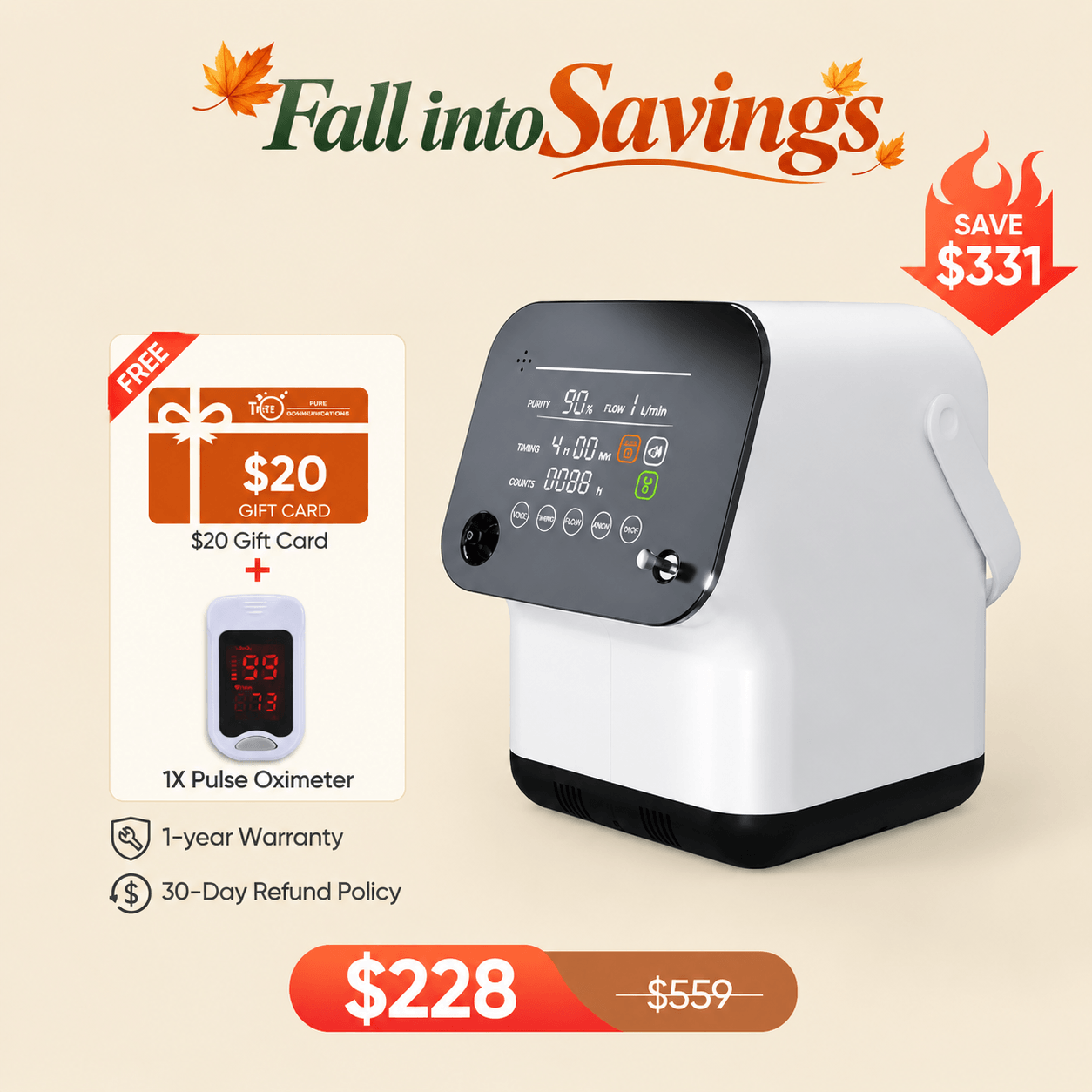Super Quiet ZY1SW Home Oxygen Concentrator | 1–7L Continuous Flow