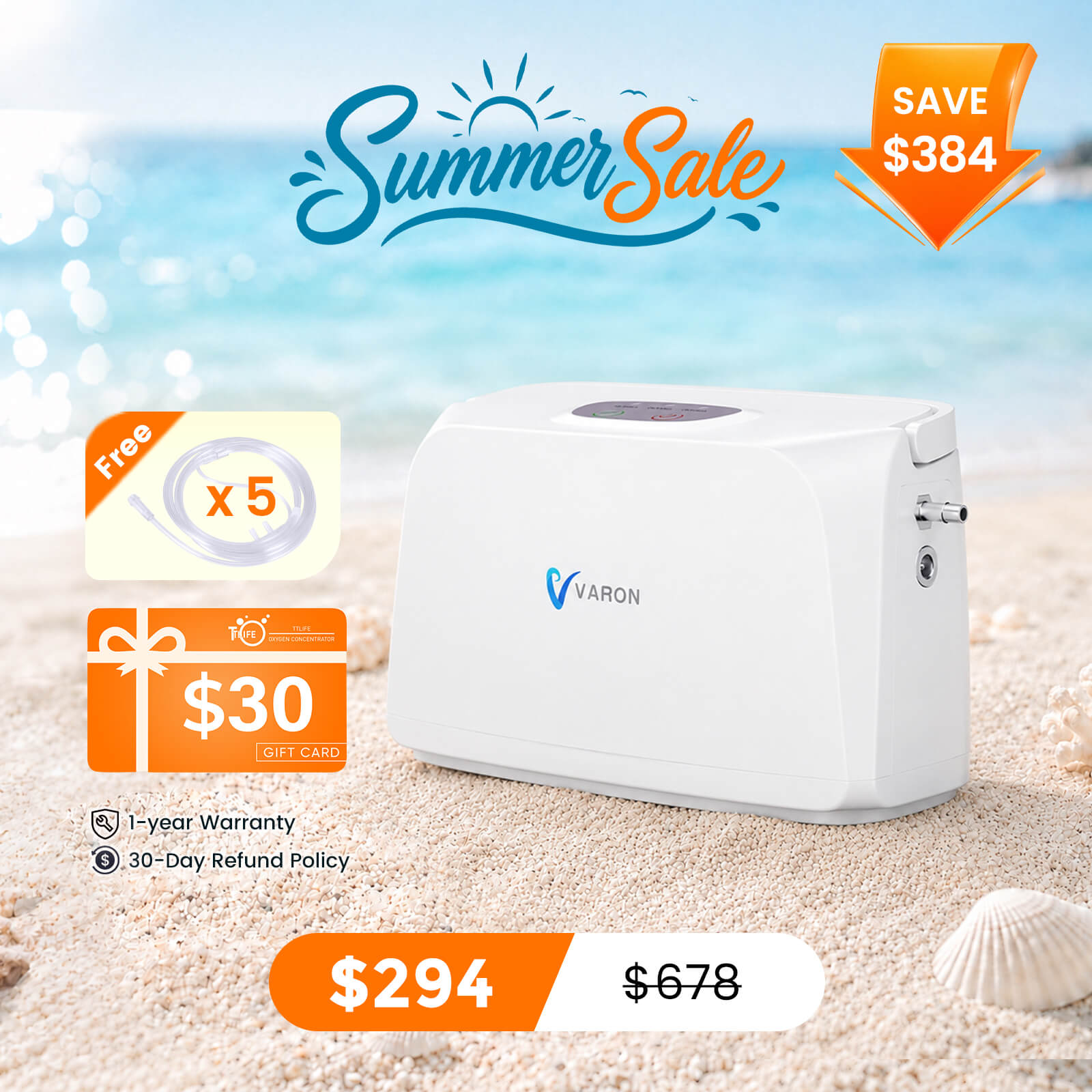 Varon NT-03 Portable Oxygen Concentrator | Travel Use – TTLIFE