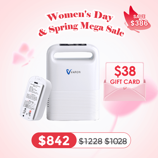 VARON 1-5L/min Pulse Flow Portable Oxygen Concentrator NT-02✨8 Cell/16 Cell Battery