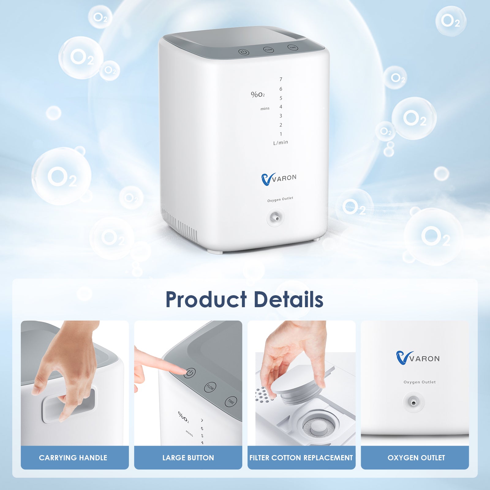 VARON 1-7L/min Home Oxygen Concentrator NT-04