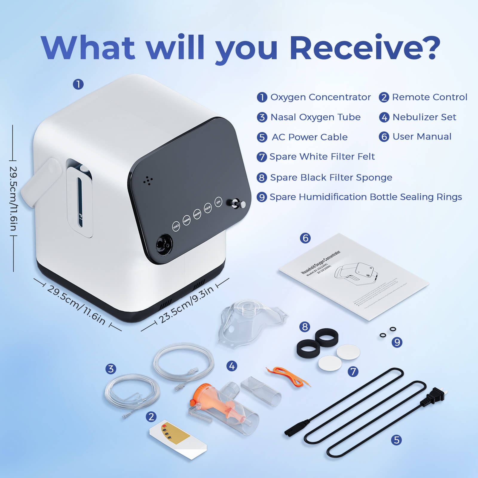 Super Quiet ZY1SW Home Oxygen Concentrator | 1–7L Continuous Flow