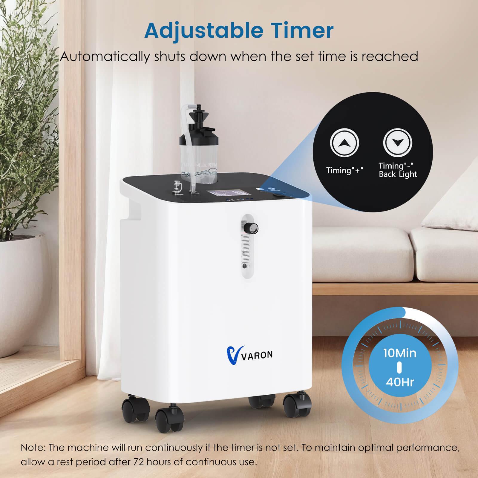 VARON Home Oxygen Concentrator With the Wheels JAY-3EW