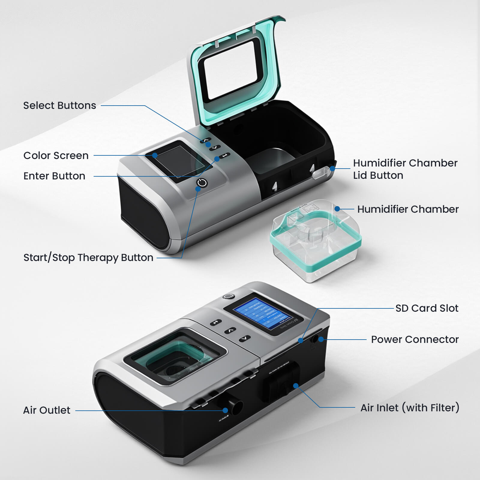 NEW ARRIVAL CPAP Machine DS-6 With Heated Humidifer
