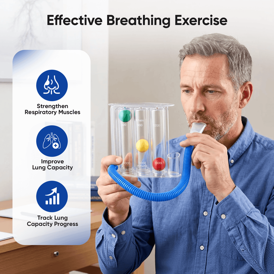 3-Ball Incentive Spirometer Respiratory Breathing Trainer