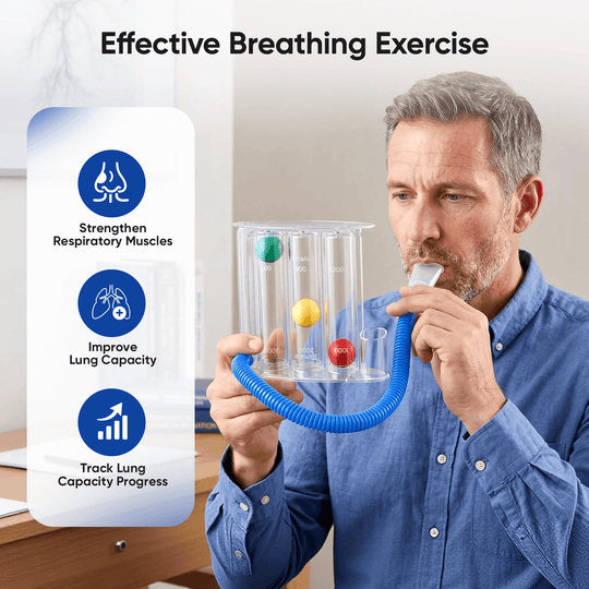 3-Ball Incentive Spirometer Respiratory Breathing Trainer