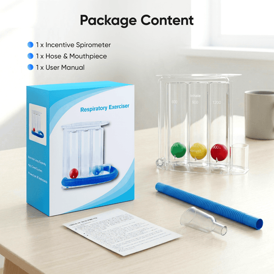 3-Ball Incentive Spirometer Respiratory Breathing Trainer