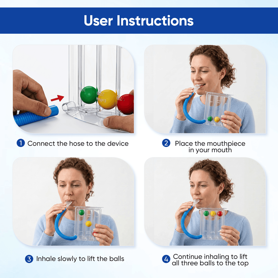 3-Ball Incentive Spirometer Respiratory Breathing Trainer