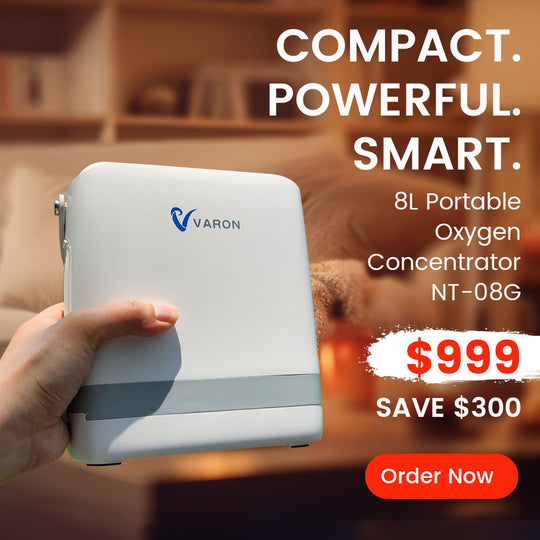 VARON Portable Oxygen Concentrator 1-8 L/min Ultra-Light NT-08G