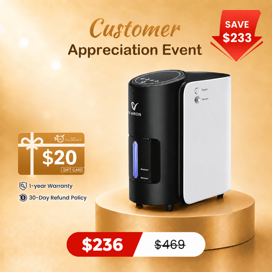 VARON 1-7L/min Adjustable Home Oxygen Concentrator 101W