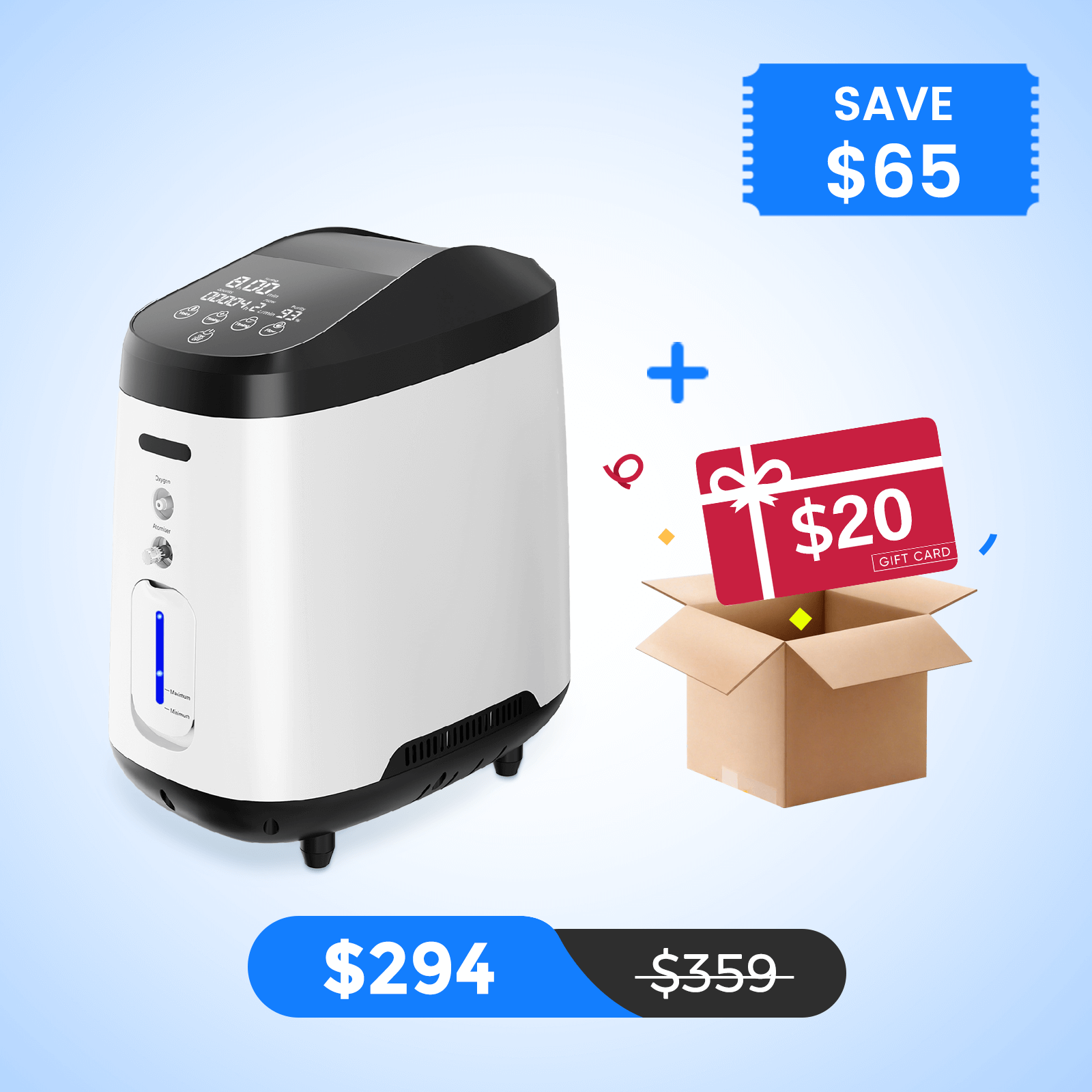 VARON Home Oxygen Concentrator 1-8L/min Adjustable 105W Pro