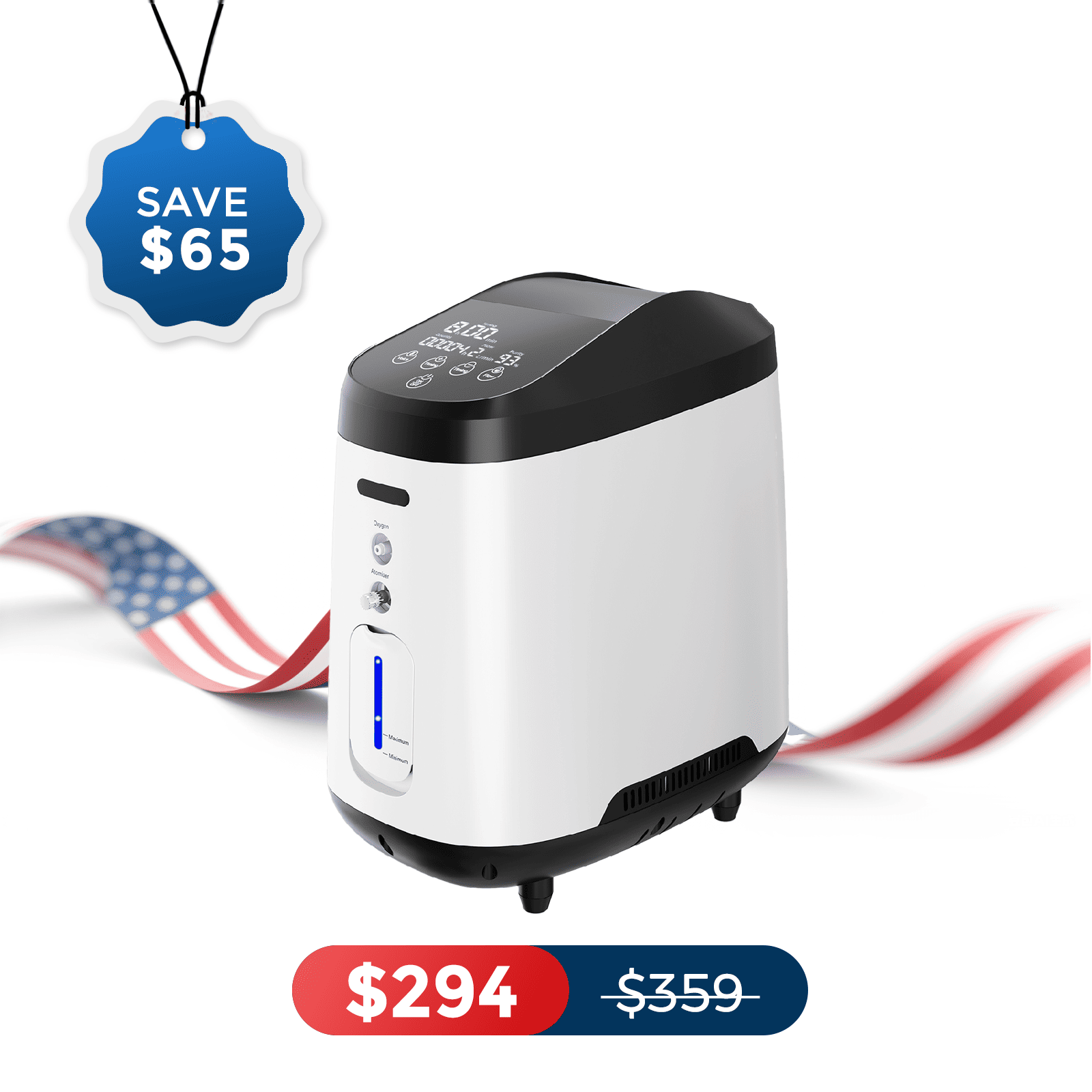 VARON Home Oxygen Concentrator 1-8L/min Adjustable 105W Pro