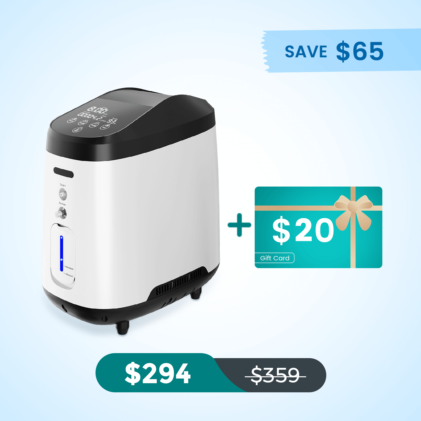 VARON Home Oxygen Concentrator 1-8L/min Adjustable 105W Pro
