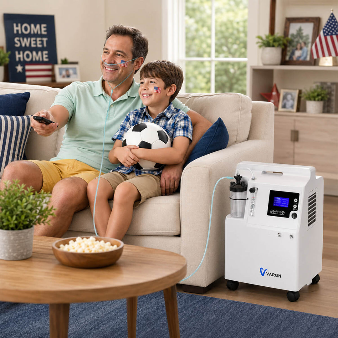 Oxygen Concentrator Varon FDA Approved Continuous Flow 5L Home Oxygen Concentrator Serene 5 with 2-in-1 Nebulization and 24H/7D Operation