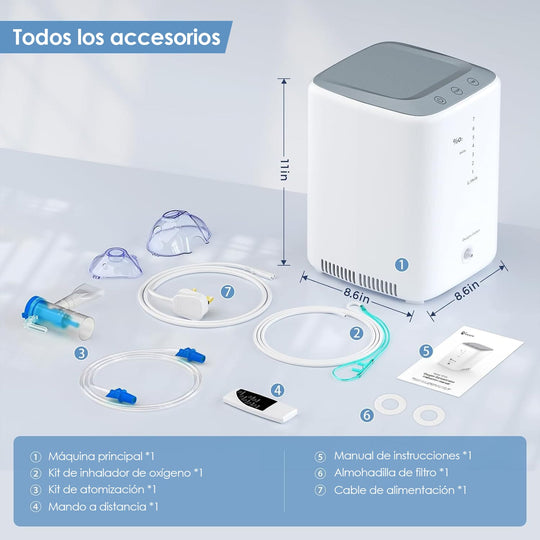 Concentrador de Oxígeno para el Hogar VARON NT-04 de 1-7 L/min