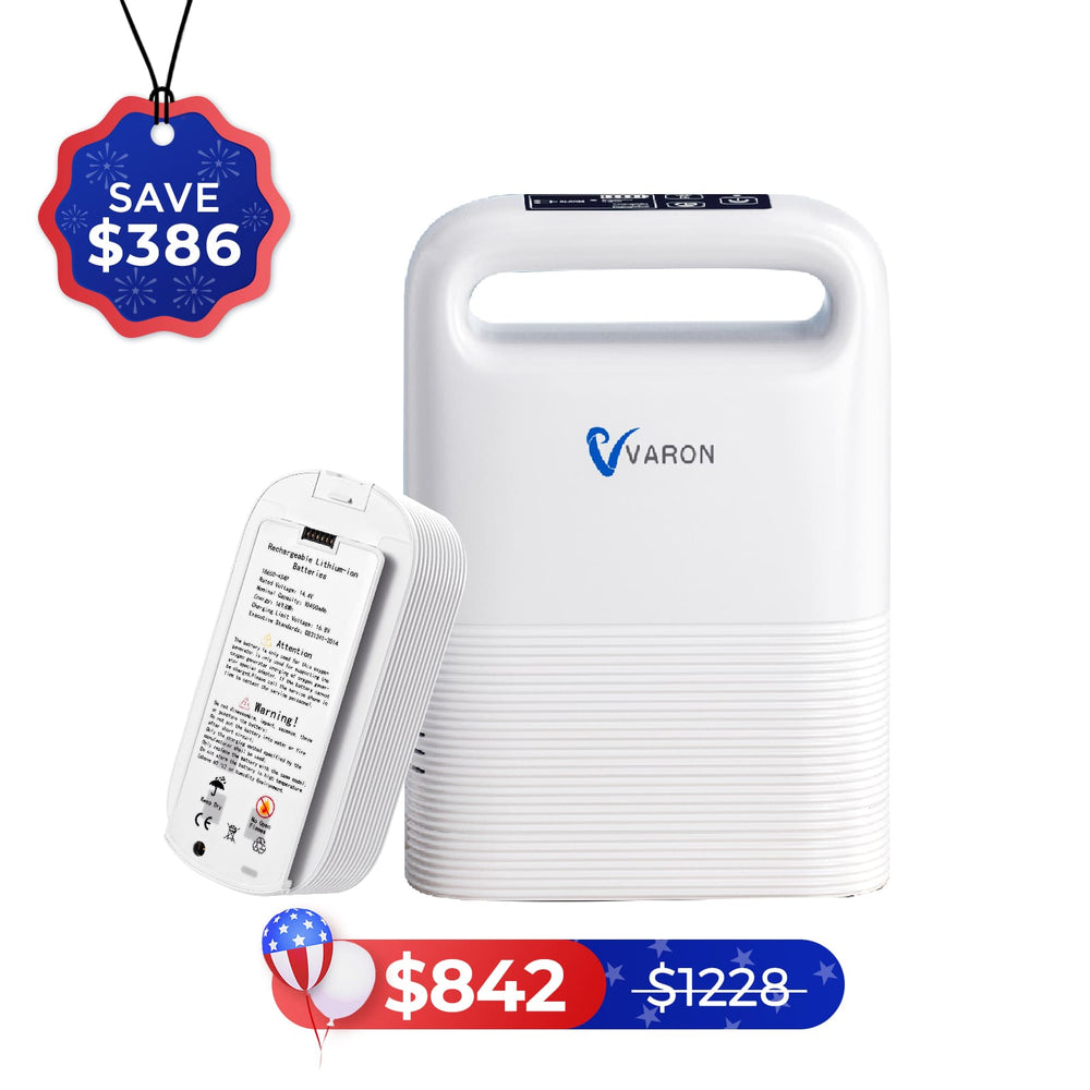 VARON 1-5L/min Pulse Flow Portable Oxygen Concentrator NT-02✨8 Cell/16 Cell Battery