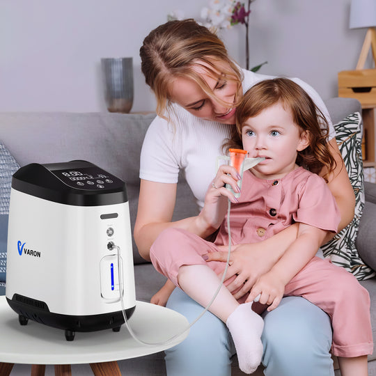 Varon 1-8 Liter Home Use Oxygen Concentrator Ultra Quiet 105W Pro 24/7D Use with 10-stage Filtration