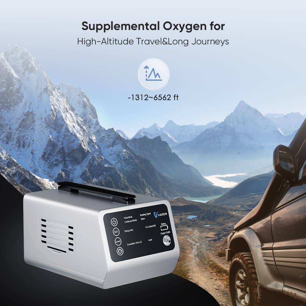 VARON In-Car Portable Oxygen Concentrator for High Altitudes and Travel VT-1