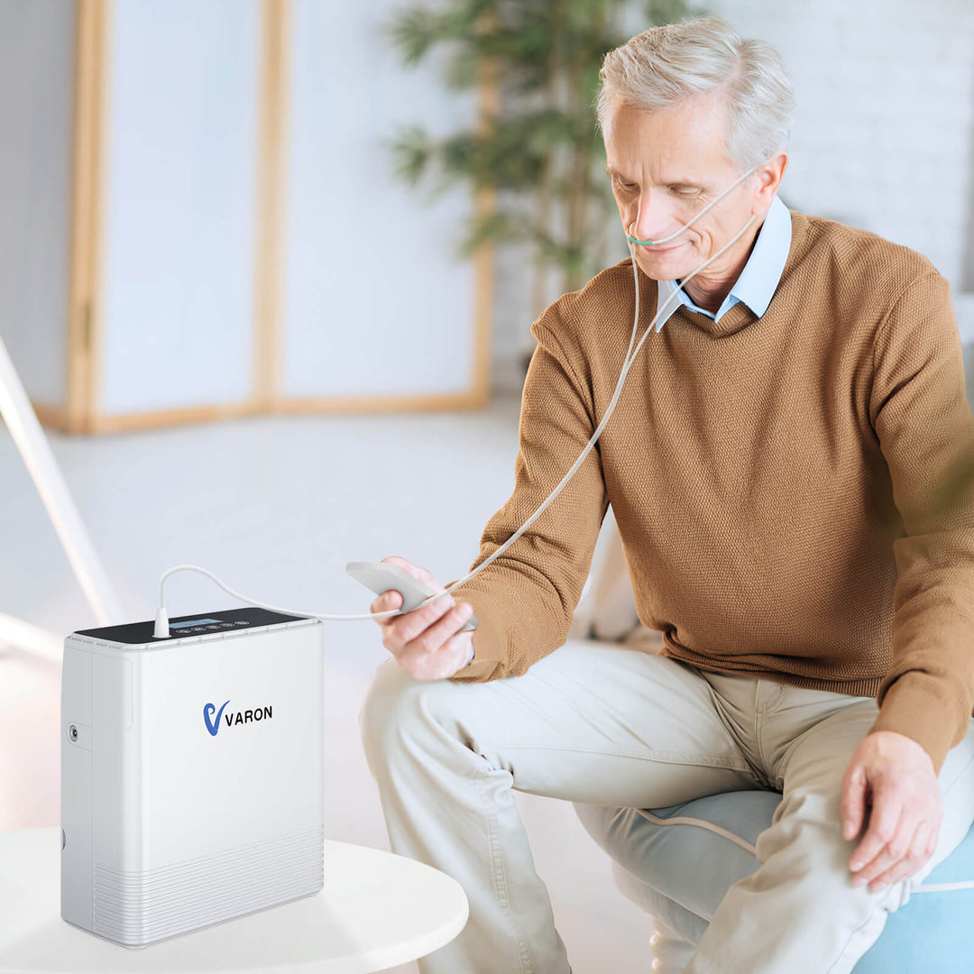 Portable Oxygen Concentrator Varon 1-6L/min Continuous Flow NT-06 with One Battery for Outdoor Use