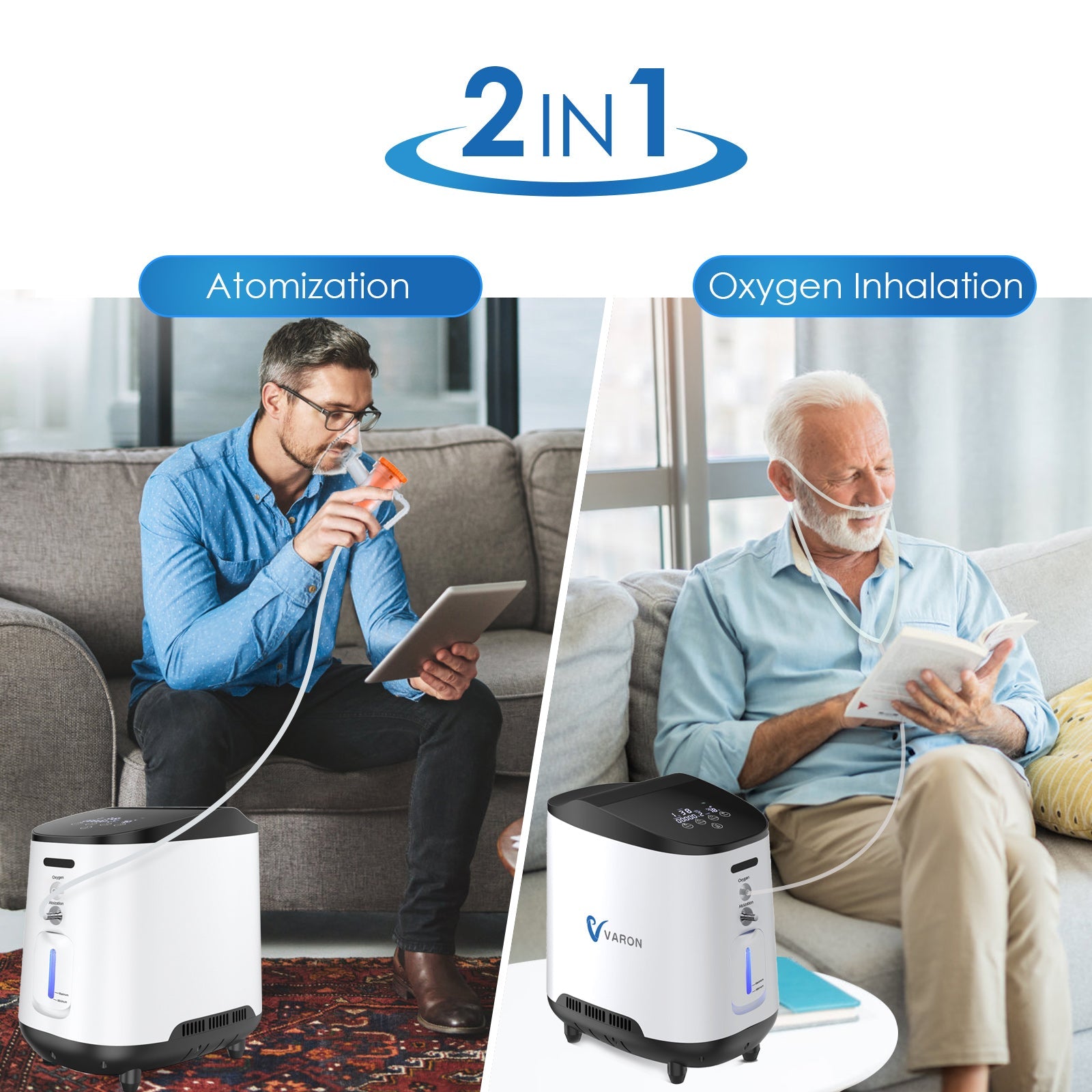 VARON 1-7L/min Adjustable Home Oxygen Concentrator 105W