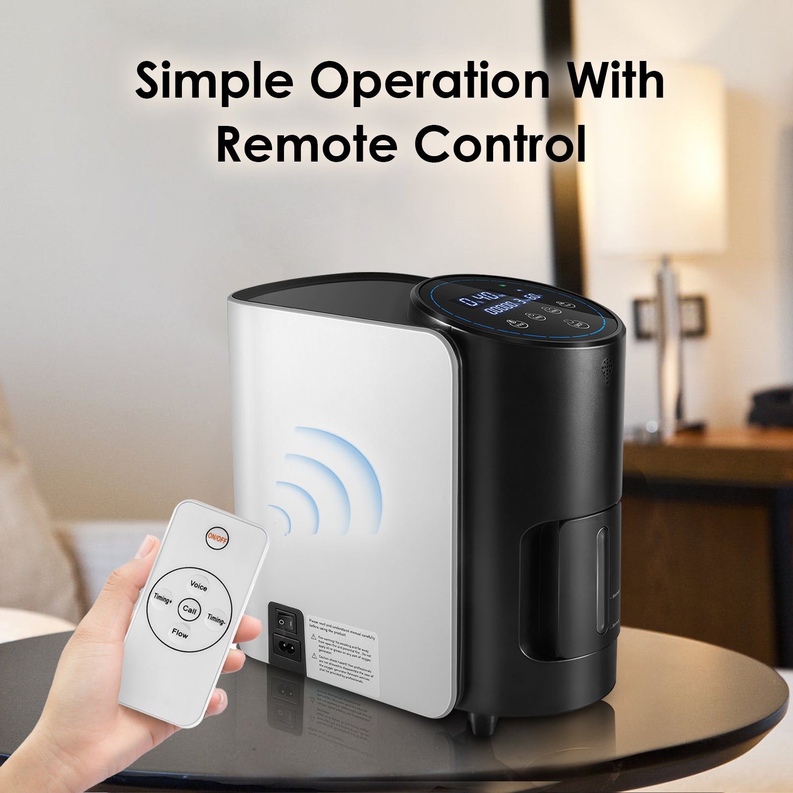 1-7L/min Adjustable Oxygen Concentrator for Home 101W+1pc Filter Sponge