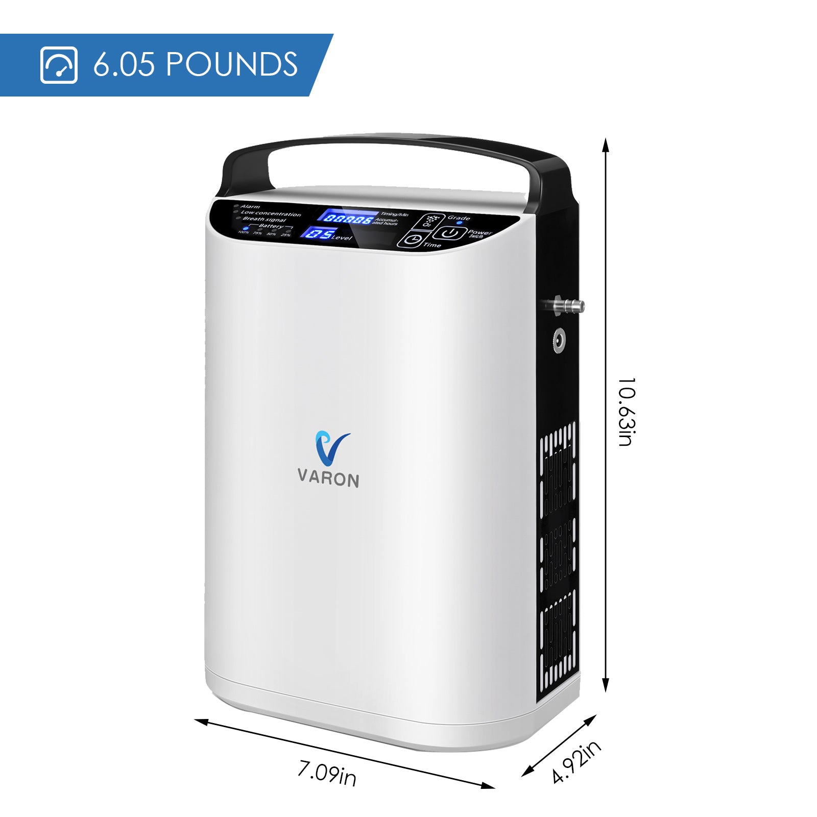 VARON 5L/min Pulse Flow Portable Oxygen Concentrator NT-01