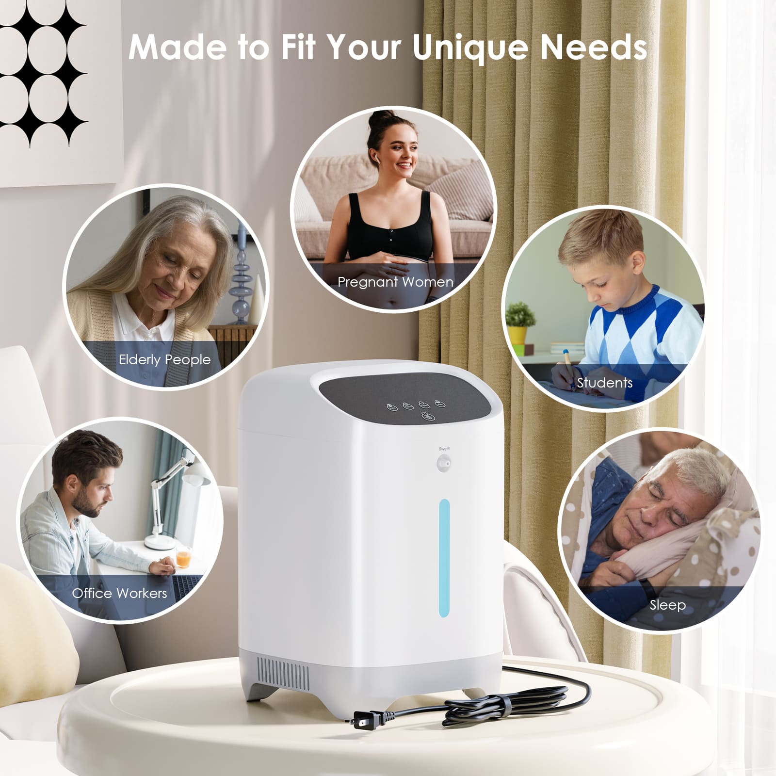1-7L/min Home Oxygen Concentrator 118W
