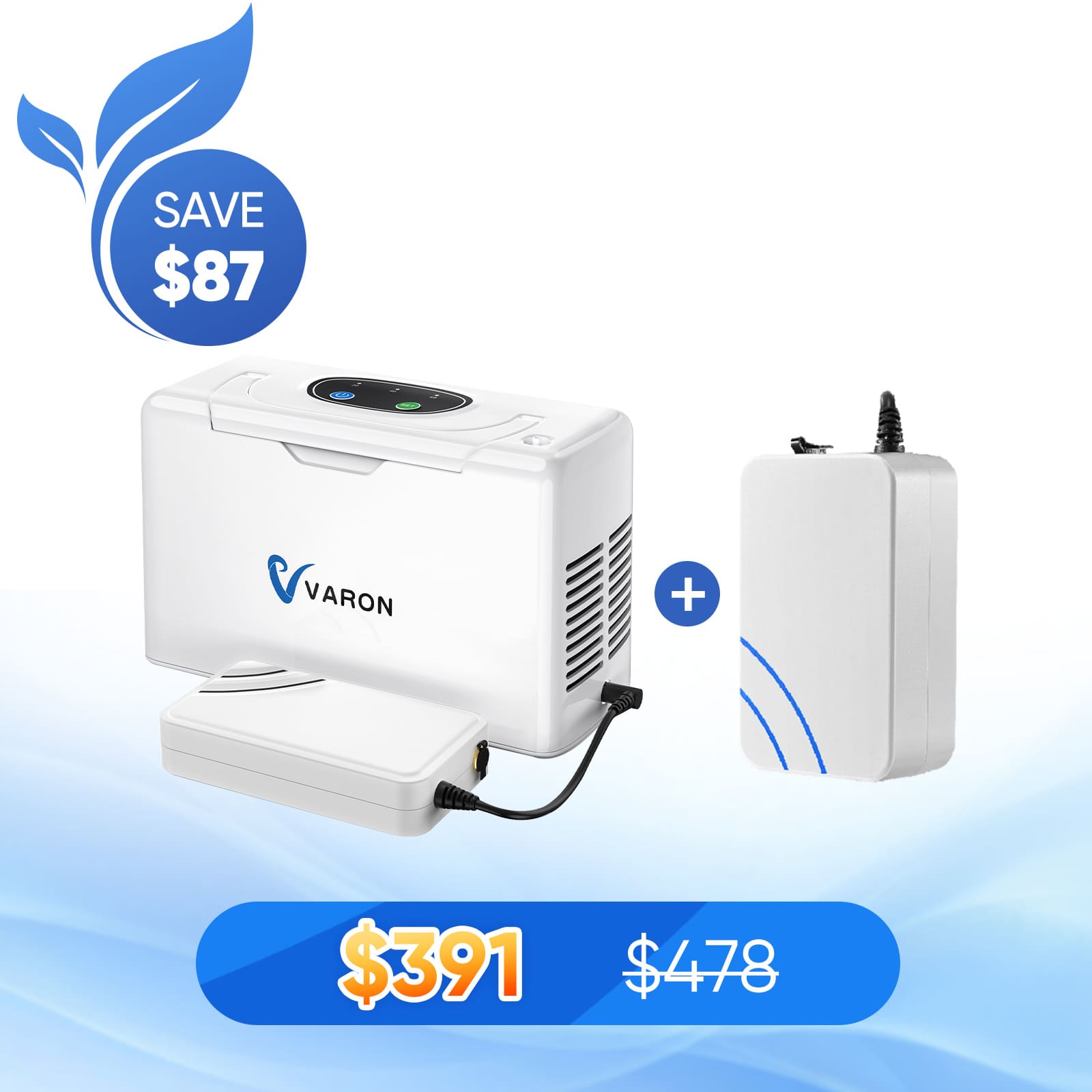 VARON Portable Oxygen Concentrator NT-05+One 8 Cell Battery