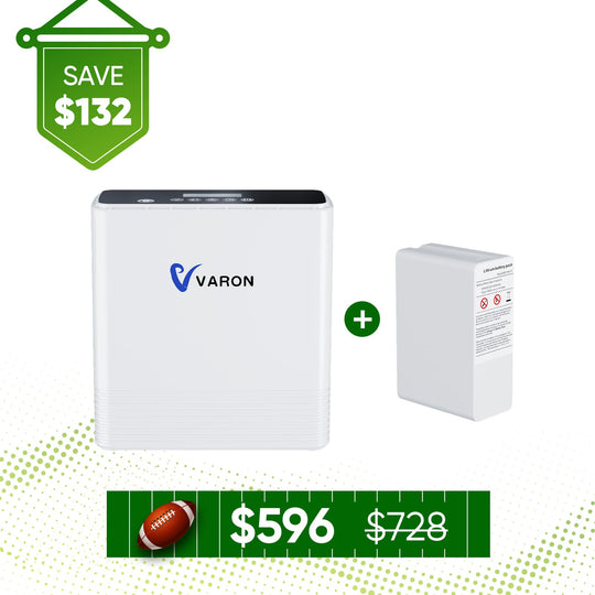 VARON Portable Oxygen Concentrator 1-6L/min NT-06+One Battery Bundle