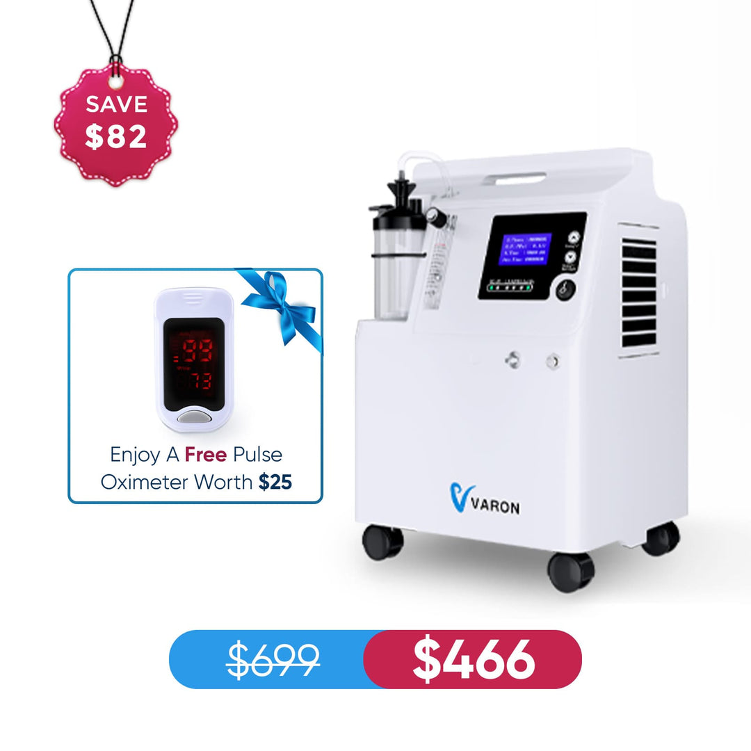 Continuous Flow Oxygen Concentrator Serene 5L Quiet 0.5-5L/min Low Noise and 2-in-1 Nebulization