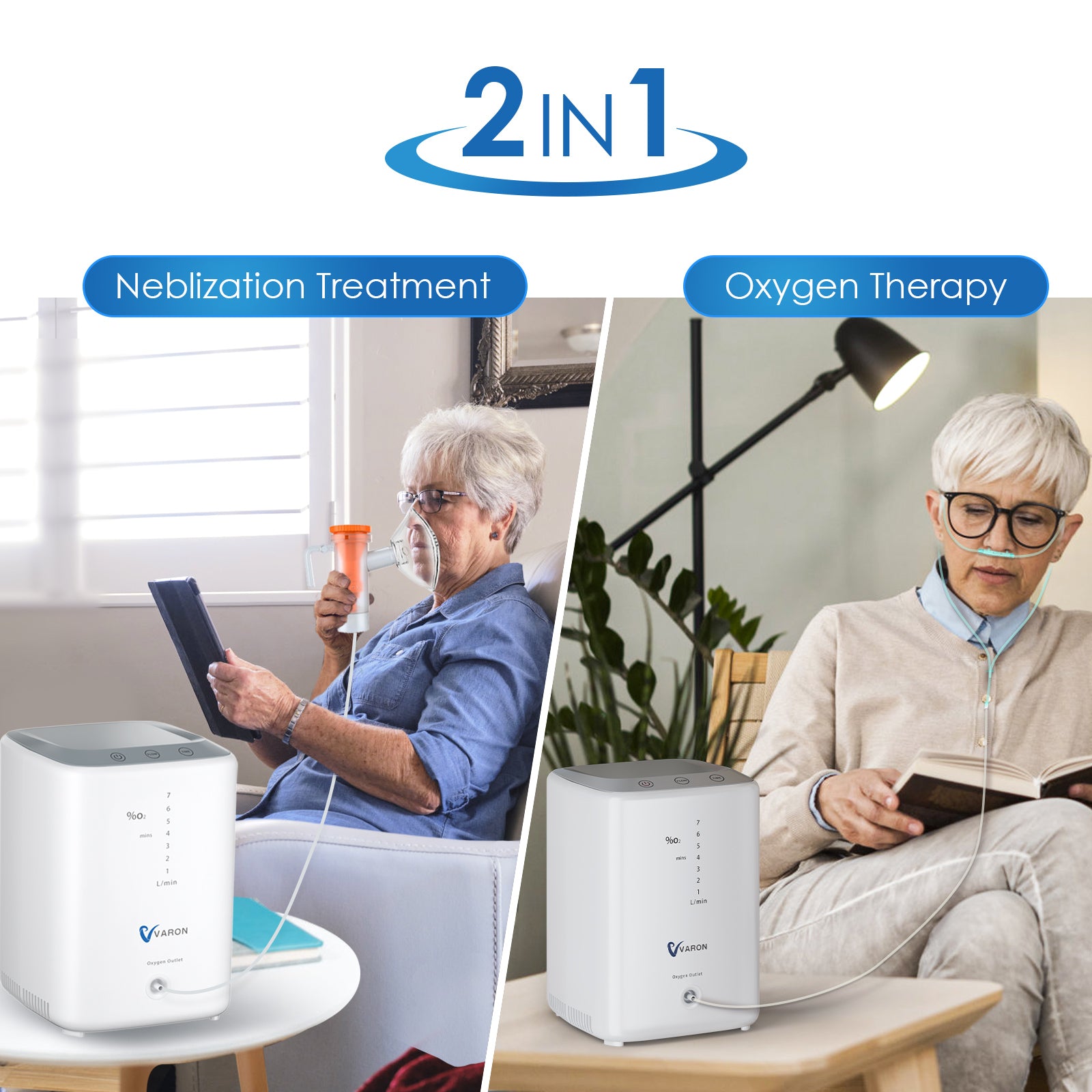 2IN1 VARON 1-7L/min Home Oxygen Concentrator NT-04