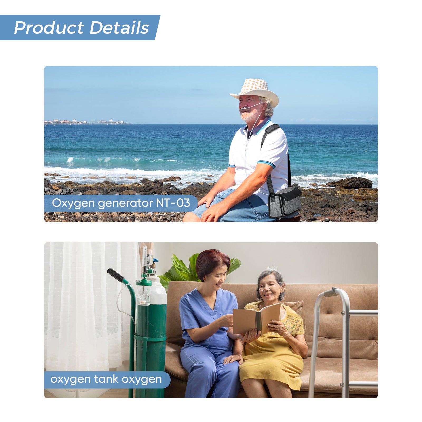 NT-03 Portable Oxygen Concentrator | Extra 2500mAh Battery