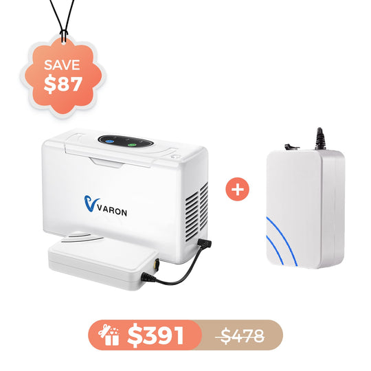 VARON Portable Oxygen Concentrator NT-05+One 8 Cell Battery