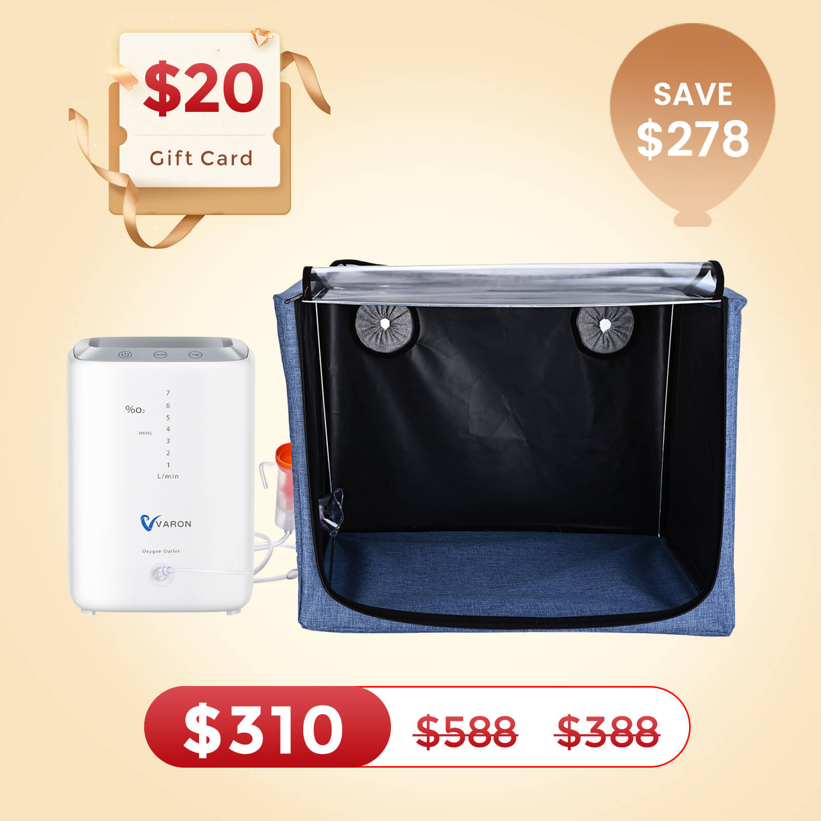 Extended Oxygen Therapy Bundle for Small Pets with Continuous Oxygen Support