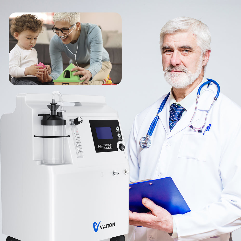 Continuous Flow Oxygen Concentrator Serene 5L Quiet 0.5-5L/min Low Noise and 2-in-1 Nebulization