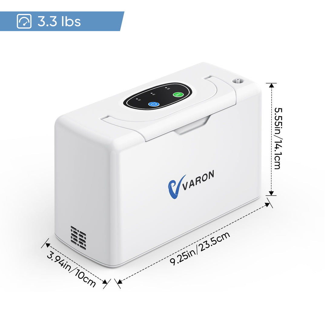 VARON 3L/min Portable Oxygen Concentrator NT-05+An 8 Cell Battery