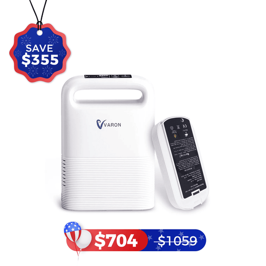 VARON 1-5L/min Pulse Flow Portable Oxygen Concentrator NT-02✨8 Cell/16 Cell Battery