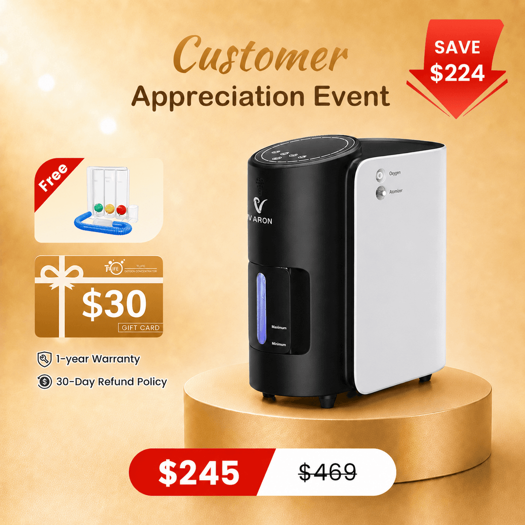VARON 1-7L/min Adjustable Home Oxygen Concentrator 101W
