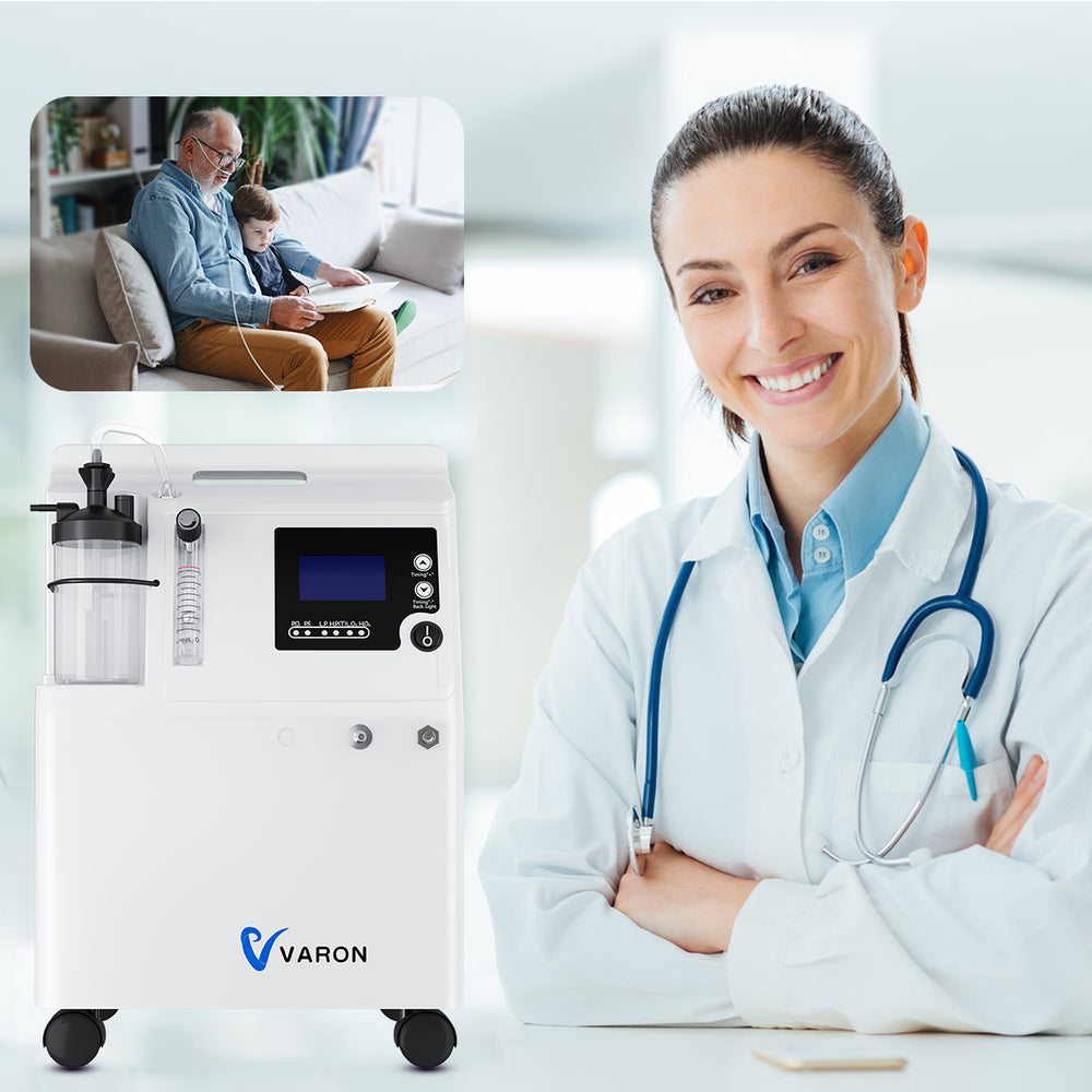 Varon Oxygen Concentrator Breathing Machine for Home 0.5-5L/min Low Noise Serene 5L with  2-in-1 Nebulization