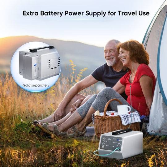 VARON In-Car Portable Oxygen Concentrator for High Altitudes and Travel VT-1 + Free Battery & Adapter