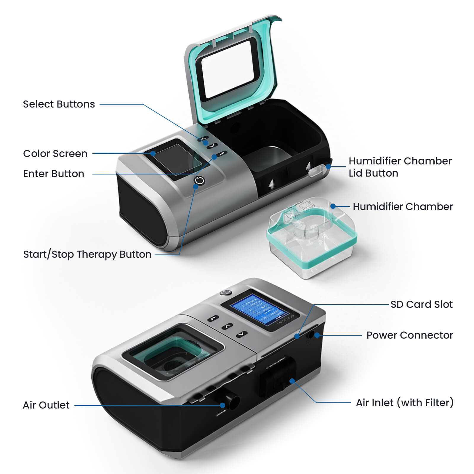 NEW ARRIVAL CPAP Machine DS-6 With Heated Humidifer