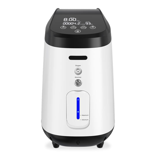 Varon 1-8 Liter Home Use Oxygen Concentrator Ultra Quiet 105W Pro 24/7D Use with 10-stage Filtration