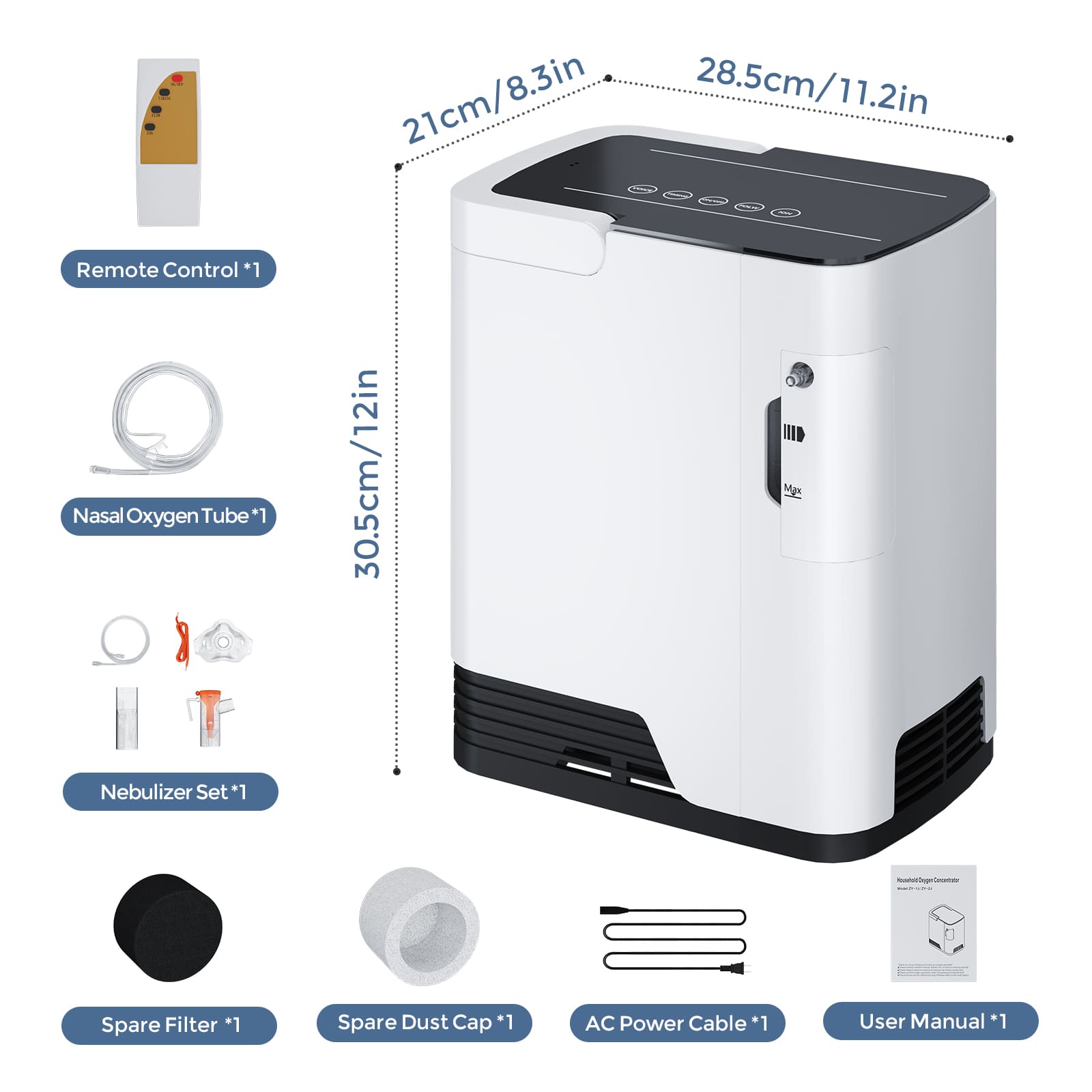 Low-Noise ZY-1J Home Oxygen Generator | 1–7L with Nebulization