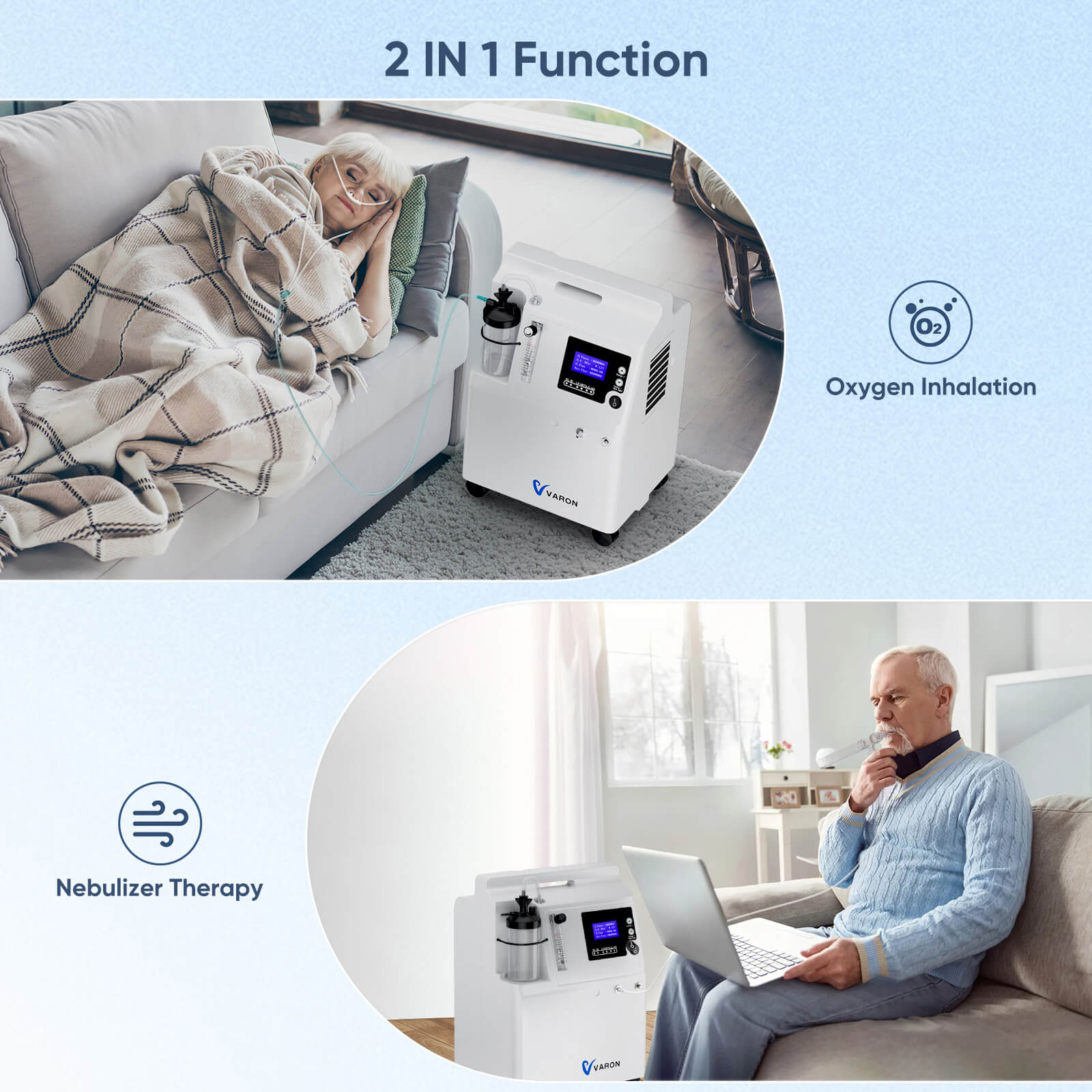 VARON FDA Approved 5L Home Oxygen Concentrator Serene 5